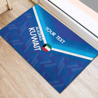 Custom Kuwait Football Rubber Doormat Al-Azraq Sporty Style - Wonder Print Shop