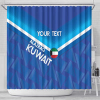 Custom Kuwait Football Shower Curtain Al-Azraq Sporty Style