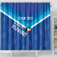 Custom Kuwait Football Shower Curtain Al-Azraq Sporty Style