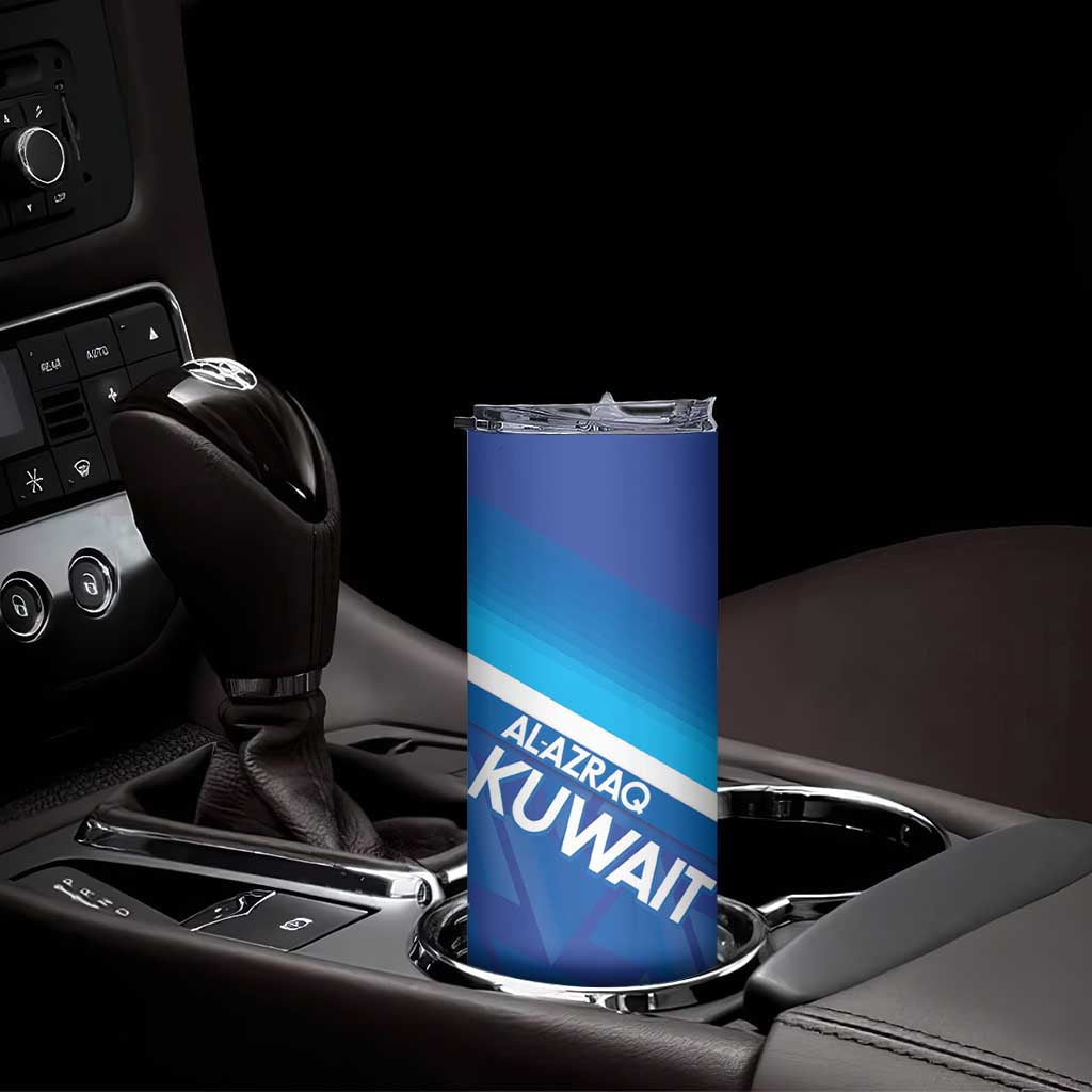 Custom Kuwait Football Skinny Tumbler Al-Azraq Sporty Style - Wonder Print Shop