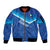 Custom Kuwait Football Sleeve Zip Bomber Jacket Al-Azraq Sporty Style - Wonder Print Shop