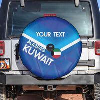 Custom Kuwait Football Spare Tire Cover Al-Azraq Sporty Style - Wonder Print Shop