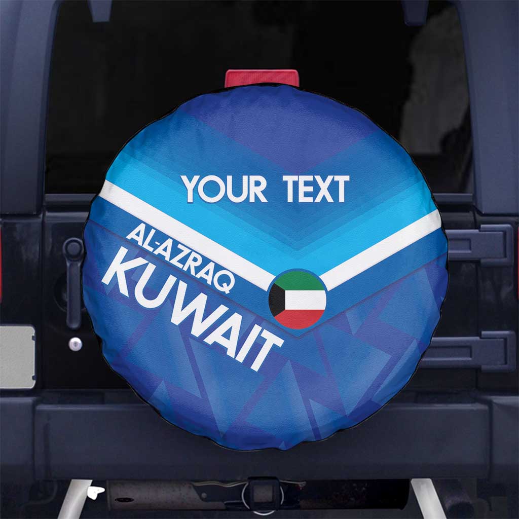Custom Kuwait Football Spare Tire Cover Al-Azraq Sporty Style - Wonder Print Shop