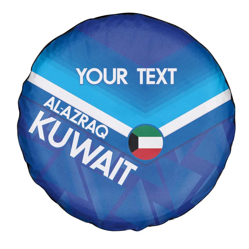Custom Kuwait Football Spare Tire Cover Al-Azraq Sporty Style - Wonder Print Shop