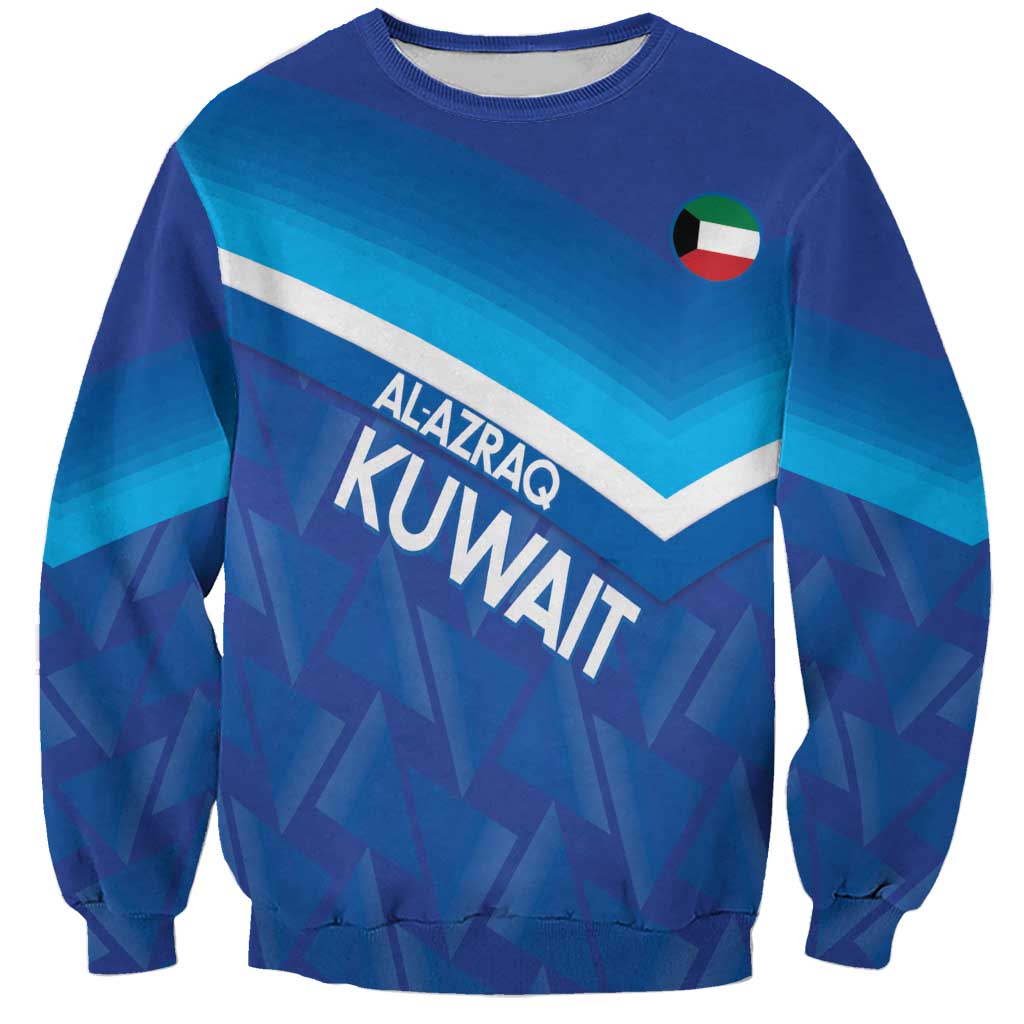 Custom Kuwait Football Sweatshirt Al-Azraq Sporty Style - Wonder Print Shop