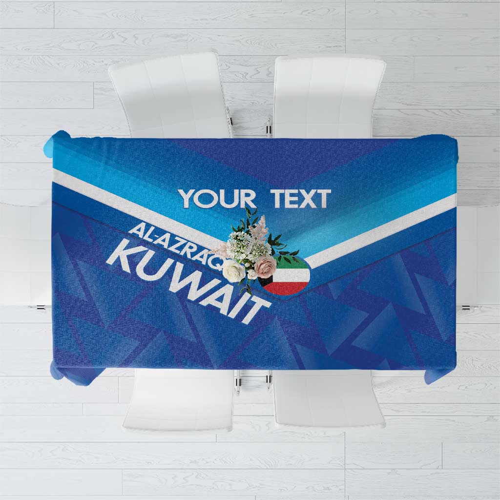 Custom Kuwait Football Tablecloth Al-Azraq Sporty Style - Wonder Print Shop