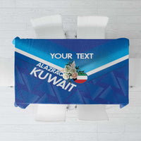 Custom Kuwait Football Tablecloth Al-Azraq Sporty Style - Wonder Print Shop