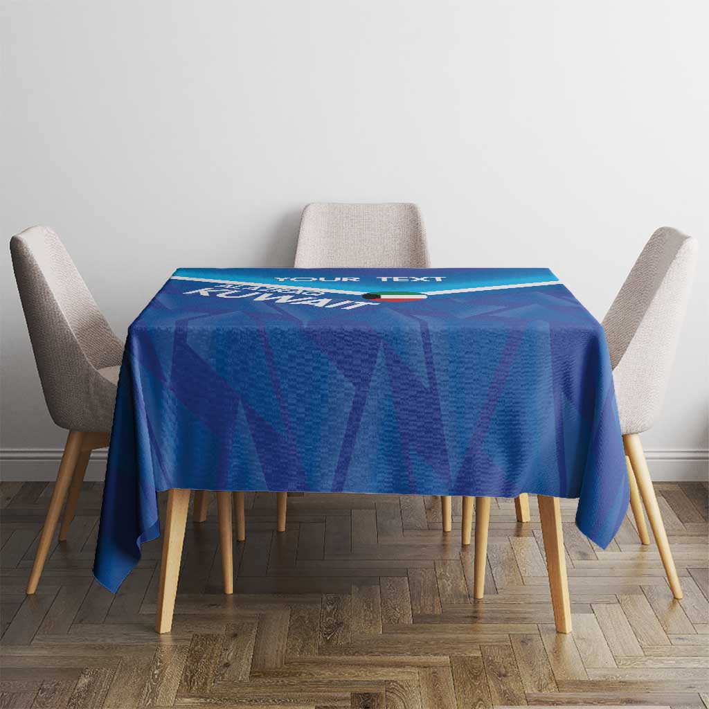Custom Kuwait Football Tablecloth Al-Azraq Sporty Style - Wonder Print Shop