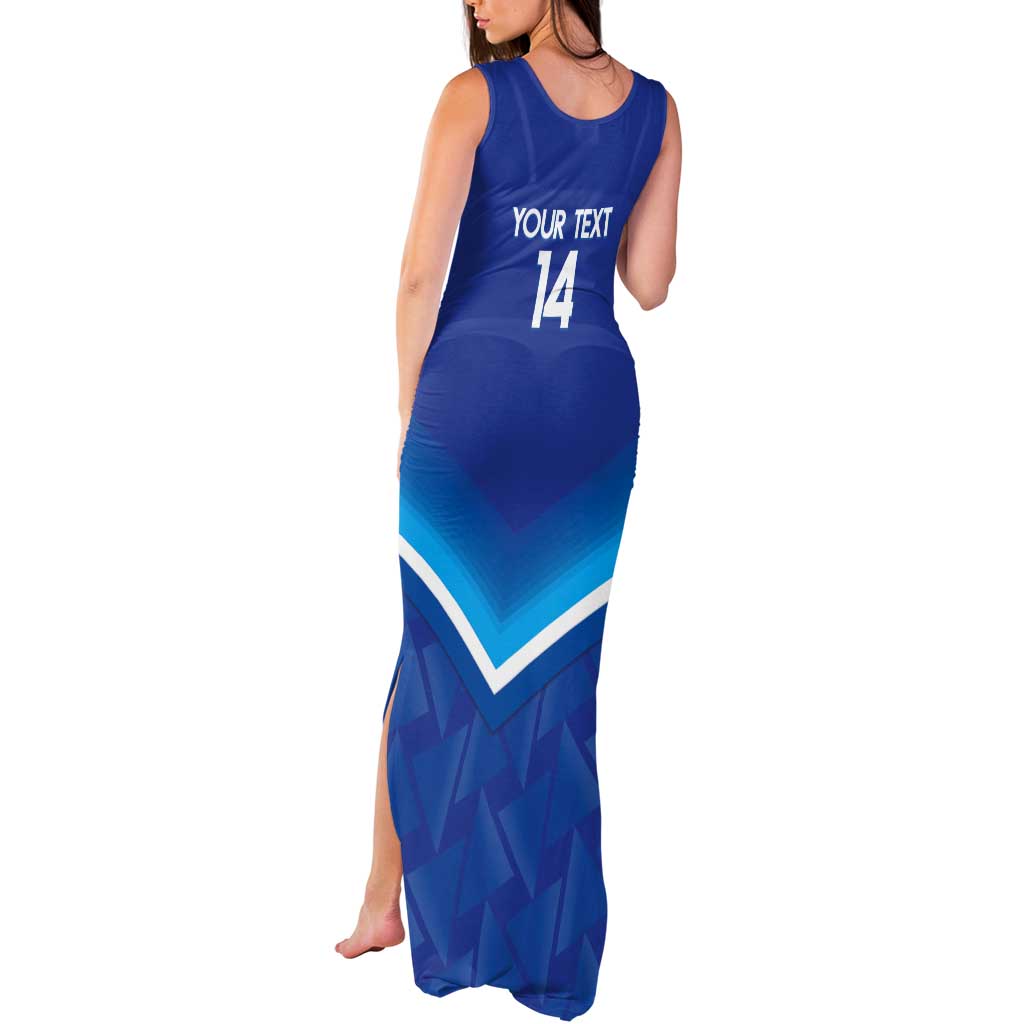Custom Kuwait Football Tank Maxi Dress Al-Azraq Sporty Style - Wonder Print Shop