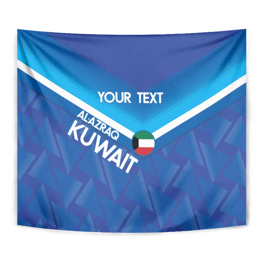Custom Kuwait Football Tapestry Al-Azraq Sporty Style - Wonder Print Shop
