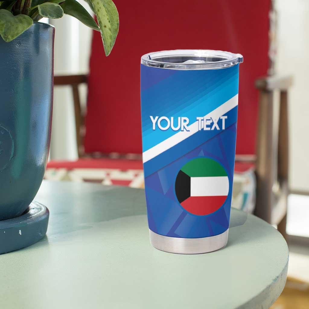 Custom Kuwait Football Tumbler Cup Al-Azraq Sporty Style - Wonder Print Shop