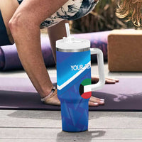 Custom Kuwait Football Tumbler With Handle Al-Azraq Sporty Style - Wonder Print Shop