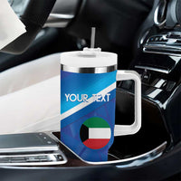 Custom Kuwait Football Tumbler With Handle Al-Azraq Sporty Style - Wonder Print Shop