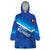 Custom Kuwait Football Wearable Blanket Hoodie Al-Azraq Sporty Style - Wonder Print Shop