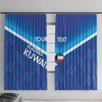 Custom Kuwait Football Window Curtain Al-Azraq Sporty Style - Wonder Print Shop