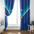 Custom Kuwait Football Window Curtain Al-Azraq Sporty Style - Wonder Print Shop
