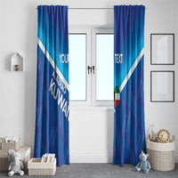 Custom Kuwait Football Window Curtain Al-Azraq Sporty Style - Wonder Print Shop