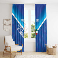 Custom Kuwait Football Window Curtain Al-Azraq Sporty Style - Wonder Print Shop
