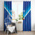 Custom Kuwait Football Window Curtain Al-Azraq Sporty Style - Wonder Print Shop