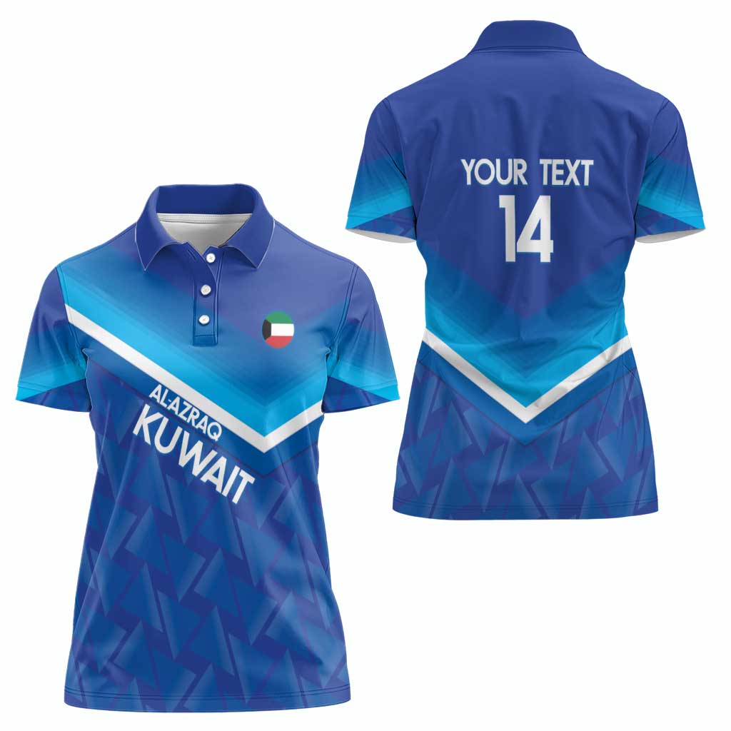 Custom Kuwait Football Women Polo Shirt Al-Azraq Sporty Style - Wonder Print Shop
