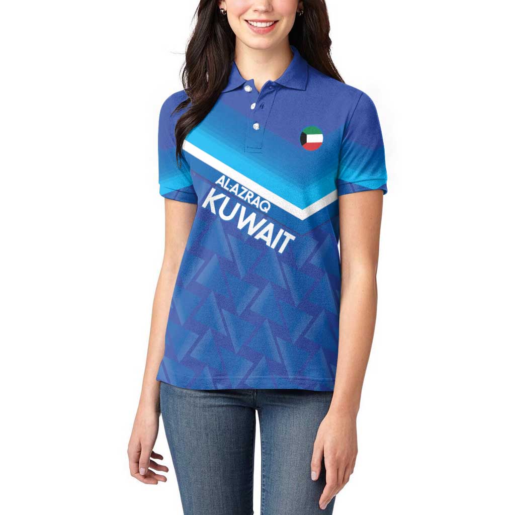 Custom Kuwait Football Women Polo Shirt Al-Azraq Sporty Style - Wonder Print Shop