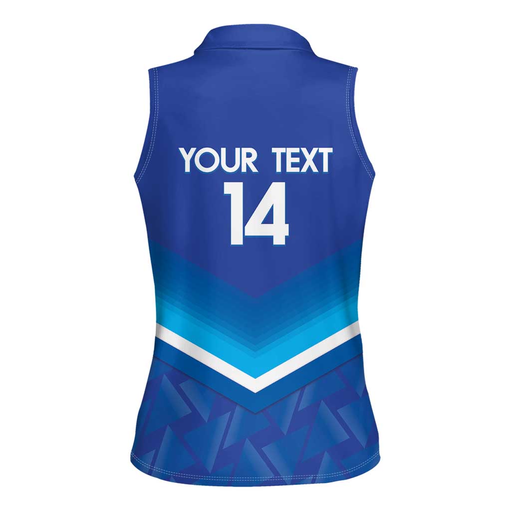 Custom Kuwait Football Women Sleeveless Polo Shirt Al-Azraq Sporty Style - Wonder Print Shop