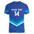 Custom Kuwait Football Women V-Neck T-Shirt Al-Azraq Sporty Style - Wonder Print Shop