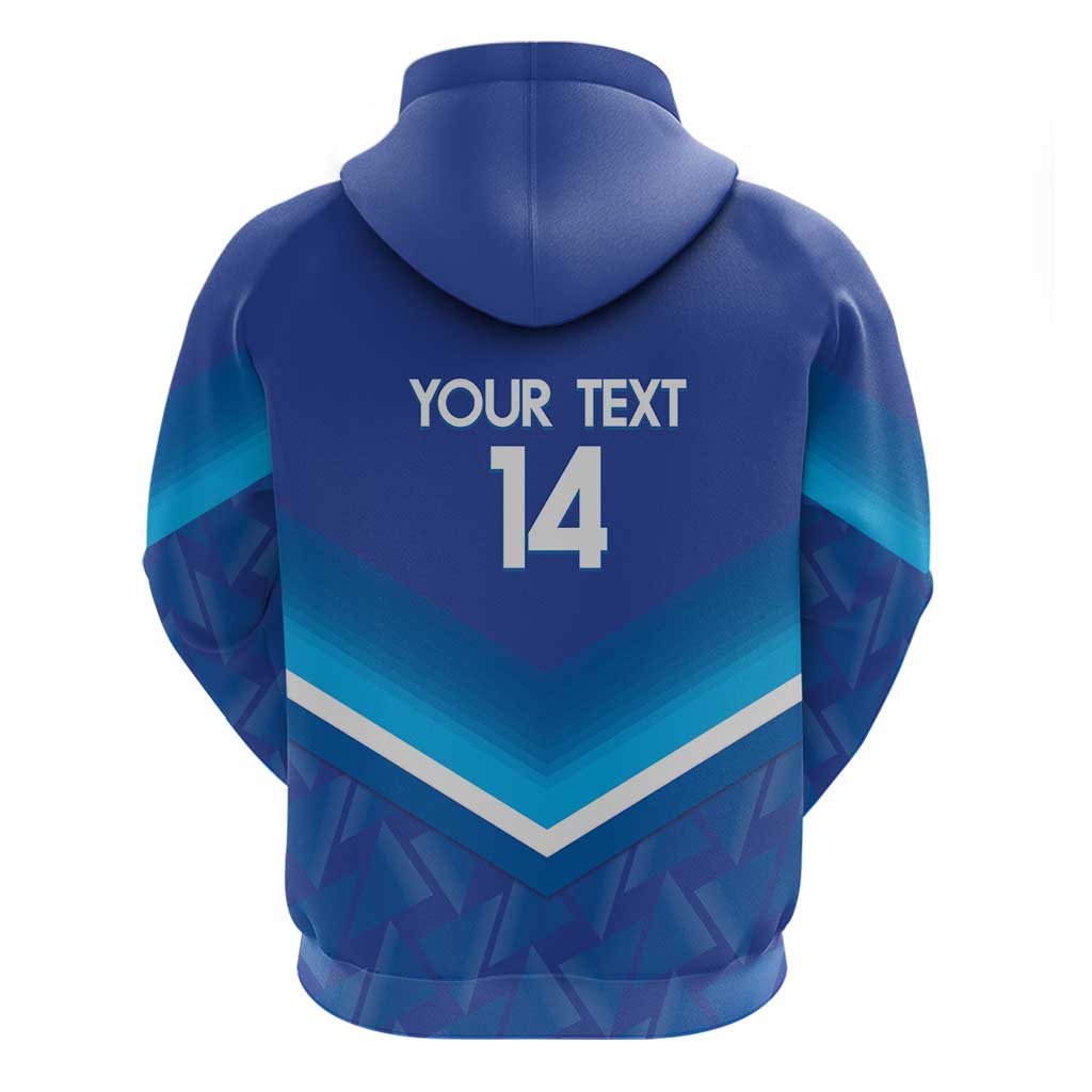 Custom Kuwait Football Zip Hoodie Al-Azraq Sporty Style - Wonder Print Shop