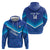 Custom Kuwait Football Zip Hoodie Al-Azraq Sporty Style - Wonder Print Shop
