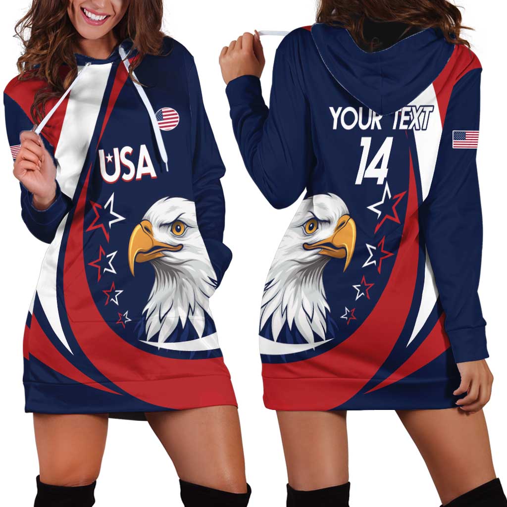 Custom USA Rugby Hoodie Dress Go Eagles Sporty Style - Wonder Print Shop