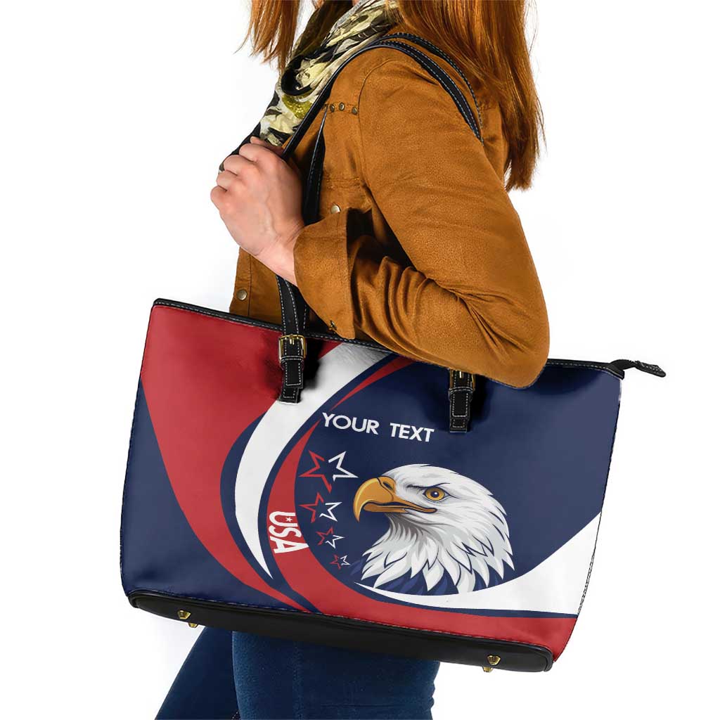 Custom USA Rugby Leather Tote Bag Go Eagles Sporty Style - Wonder Print Shop