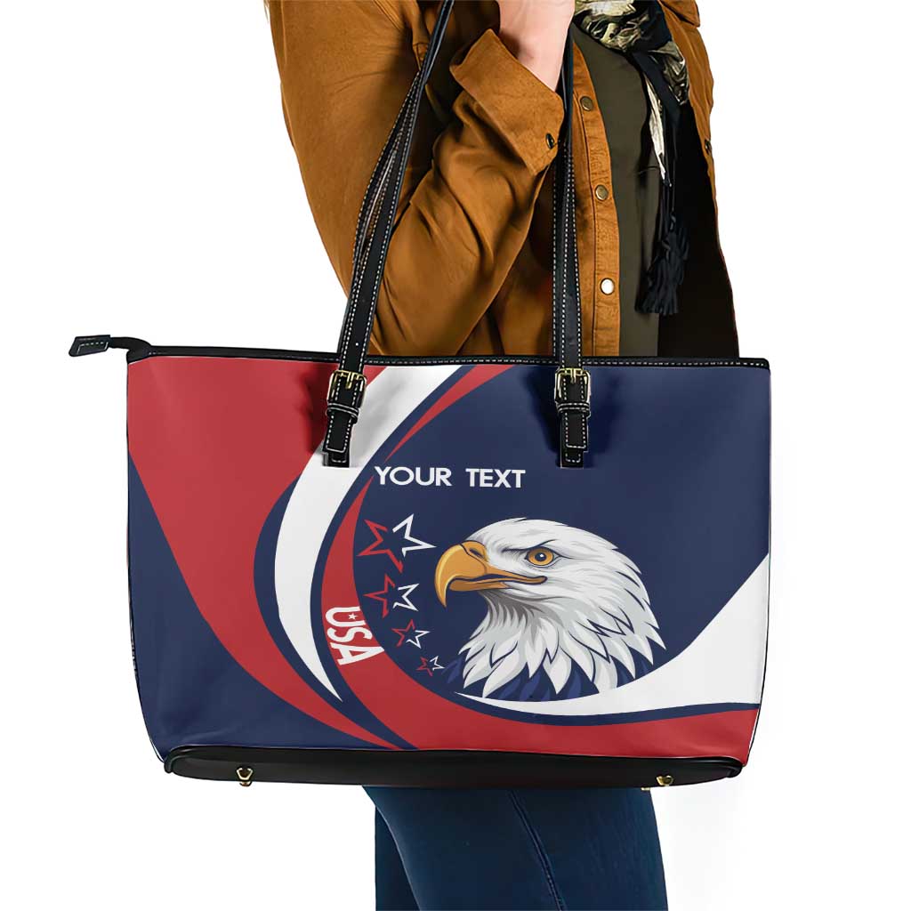 Custom USA Rugby Leather Tote Bag Go Eagles Sporty Style - Wonder Print Shop