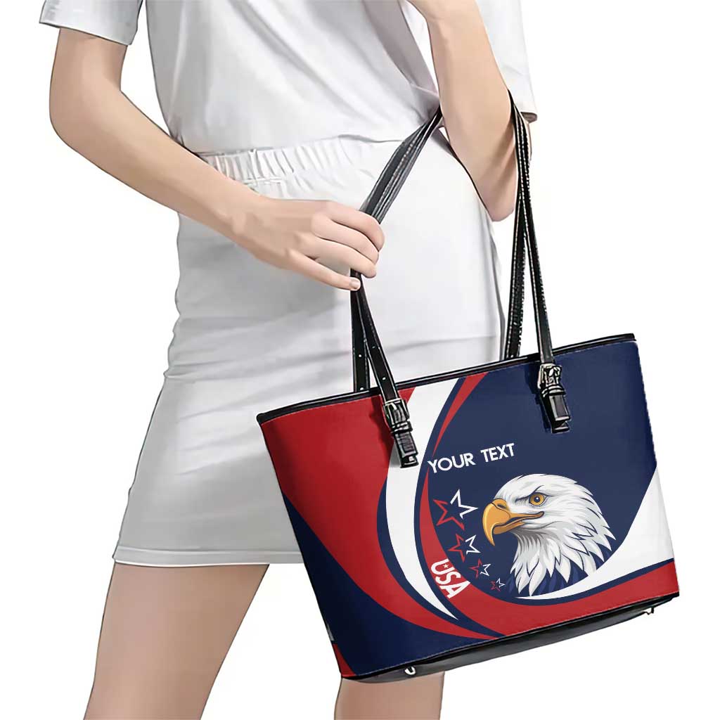 Custom USA Rugby Leather Tote Bag Go Eagles Sporty Style - Wonder Print Shop