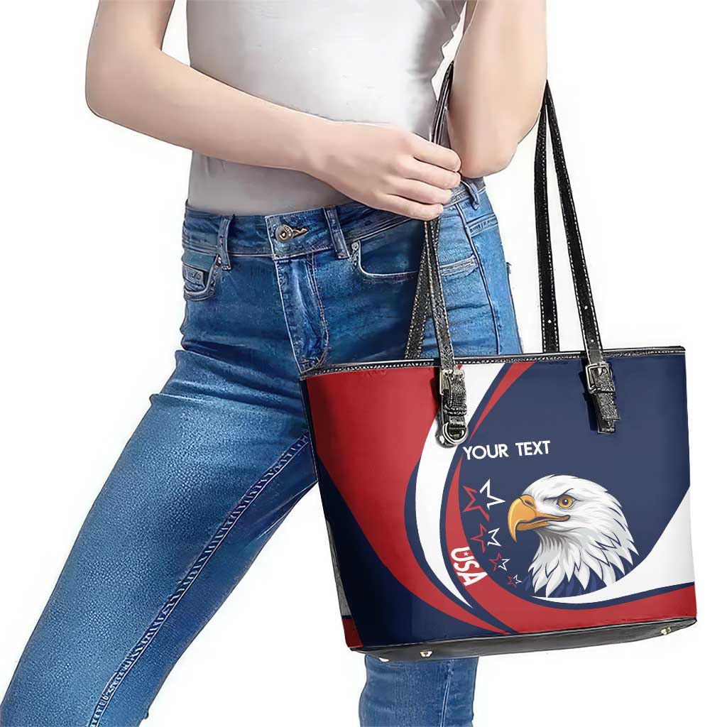 Custom USA Rugby Leather Tote Bag Go Eagles Sporty Style - Wonder Print Shop