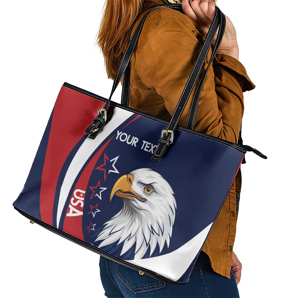 Custom USA Rugby Leather Tote Bag Go Eagles Sporty Style - Wonder Print Shop