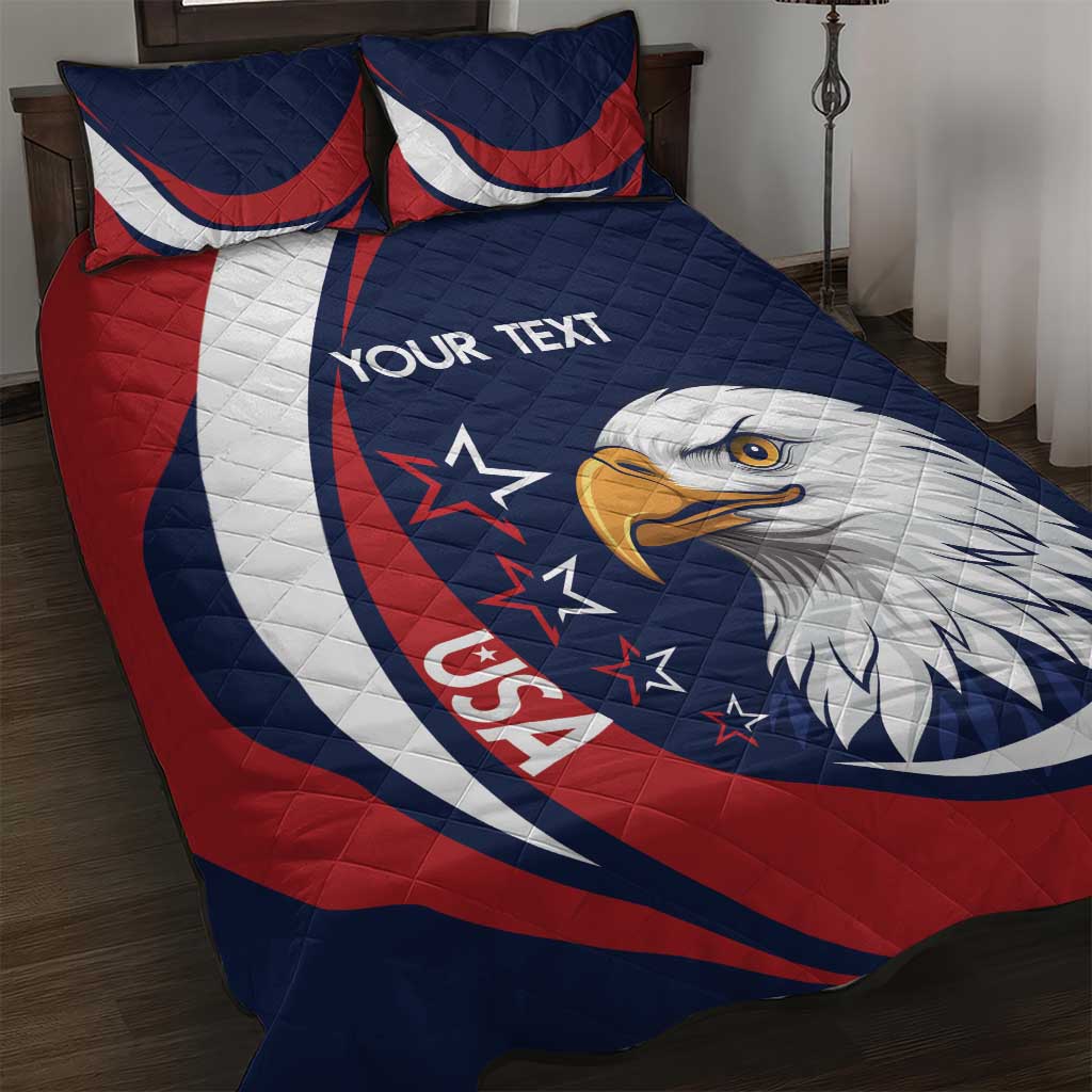 Custom USA Rugby Quilt Bed Set Go Eagles Sporty Style - Wonder Print Shop