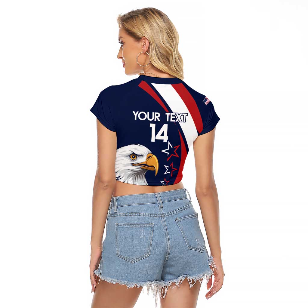 Custom USA Rugby Raglan Cropped T Shirt Go Eagles Sporty Style - Wonder Print Shop