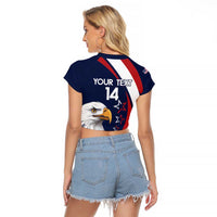 Custom USA Rugby Raglan Cropped T Shirt Go Eagles Sporty Style - Wonder Print Shop