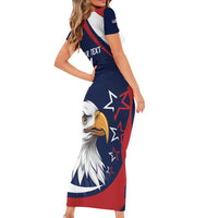 Custom USA Rugby Short Sleeve Bodycon Dress Go Eagles Sporty Style - Wonder Print Shop