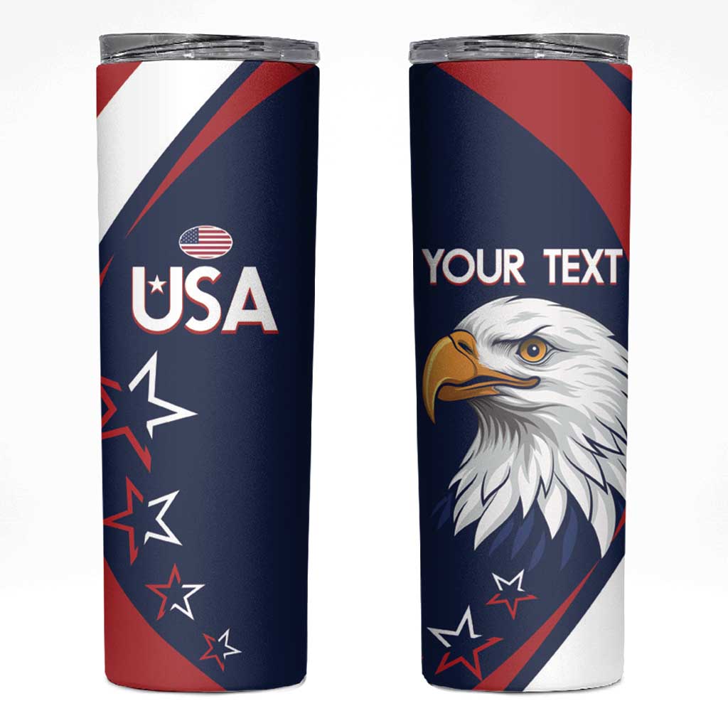 Custom USA Rugby Skinny Tumbler Go Eagles Sporty Style - Wonder Print Shop
