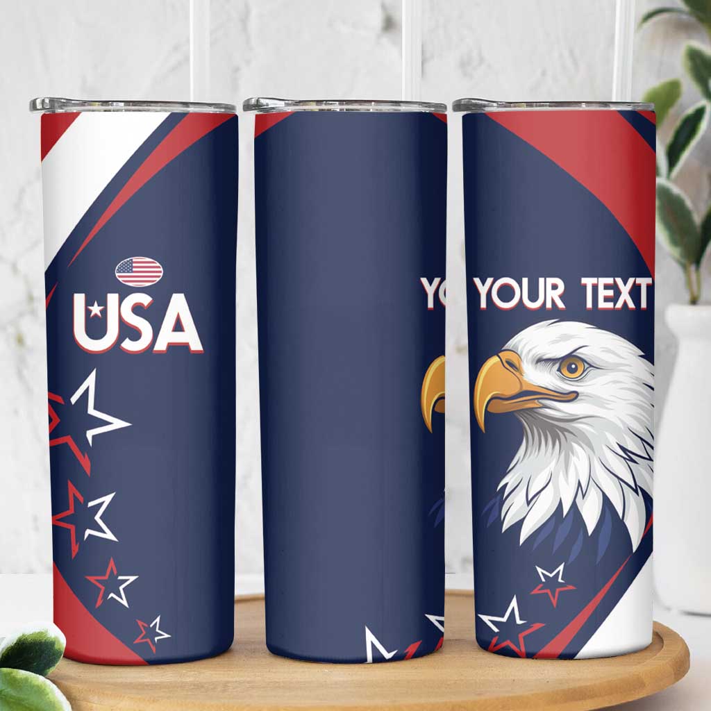 Custom USA Rugby Skinny Tumbler Go Eagles Sporty Style - Wonder Print Shop