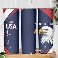Custom USA Rugby Skinny Tumbler Go Eagles Sporty Style - Wonder Print Shop