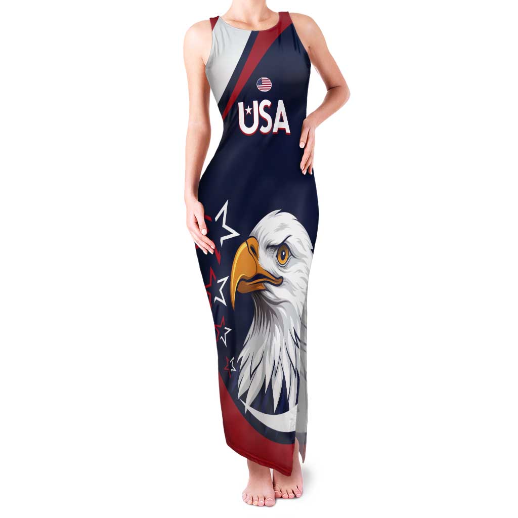 Custom USA Rugby Tank Maxi Dress Go Eagles Sporty Style - Wonder Print Shop