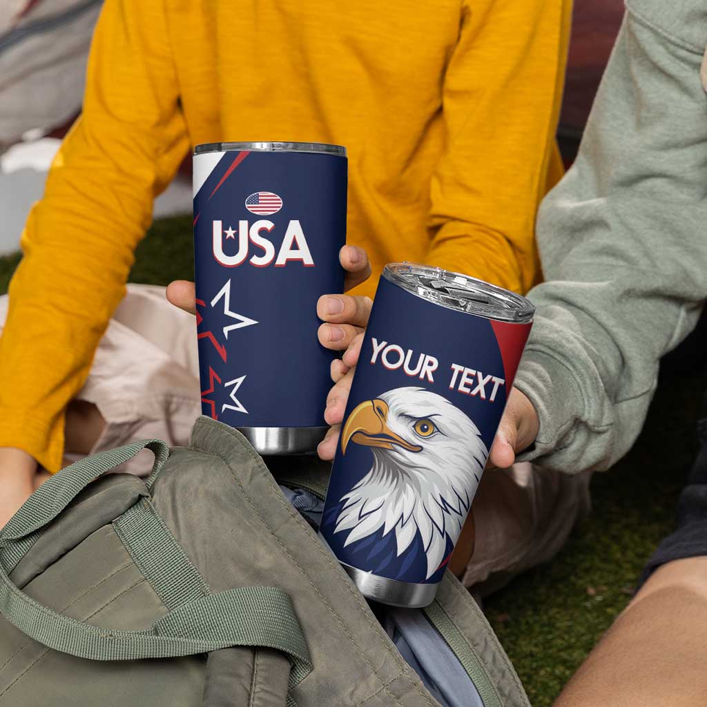 Custom USA Rugby Tumbler Cup Go Eagles Sporty Style - Wonder Print Shop