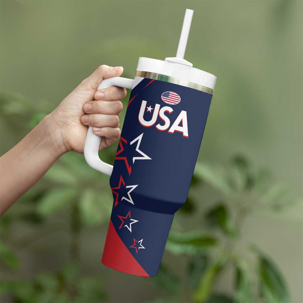 Custom USA Rugby Tumbler With Handle Go Eagles Sporty Style - Wonder Print Shop