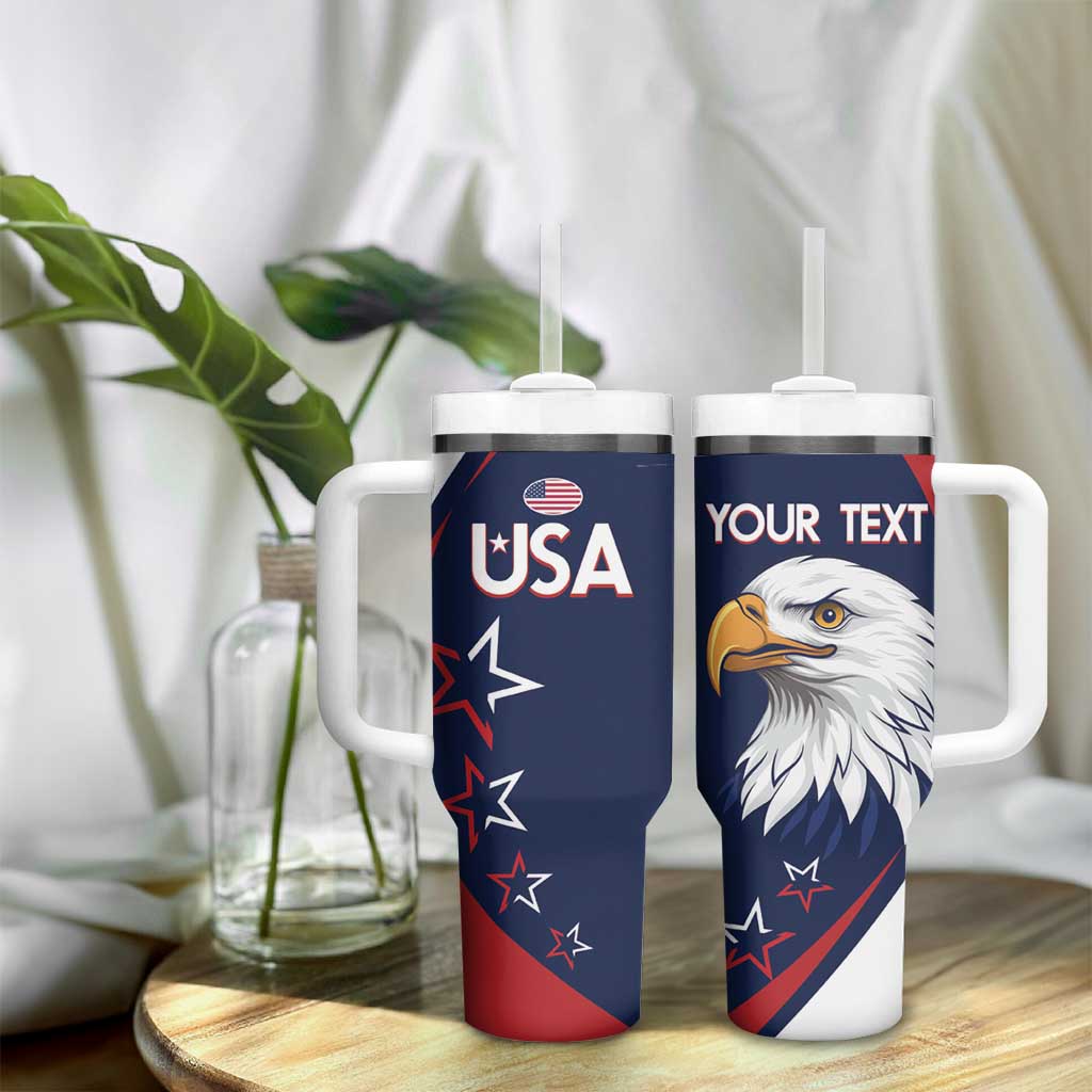 Custom USA Rugby Tumbler With Handle Go Eagles Sporty Style - Wonder Print Shop