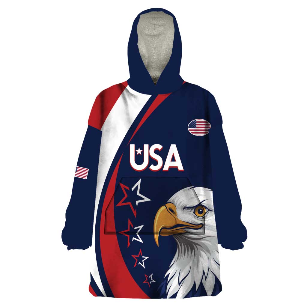 Custom USA Rugby Wearable Blanket Hoodie Go Eagles Sporty Style - Wonder Print Shop