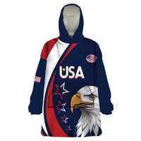 Custom USA Rugby Wearable Blanket Hoodie Go Eagles Sporty Style - Wonder Print Shop