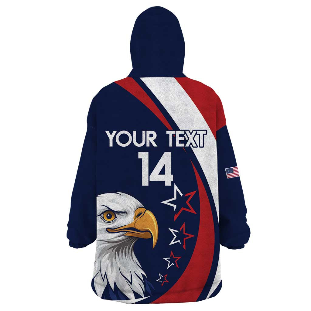 Custom USA Rugby Wearable Blanket Hoodie Go Eagles Sporty Style - Wonder Print Shop