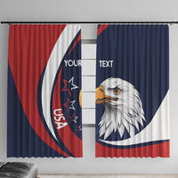 Custom USA Rugby Window Curtain Go Eagles Sporty Style - Wonder Print Shop